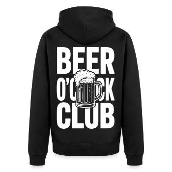Club de l’Heure de la Bière - Veste à capuche bio Premium Unisexe - noir - Dos - Nico (187cm)