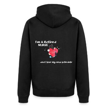 Je suis infirmière à la retraite et je - Veste à capuche bio Premium Unisexe - noir - Dos - Nico (187cm)
