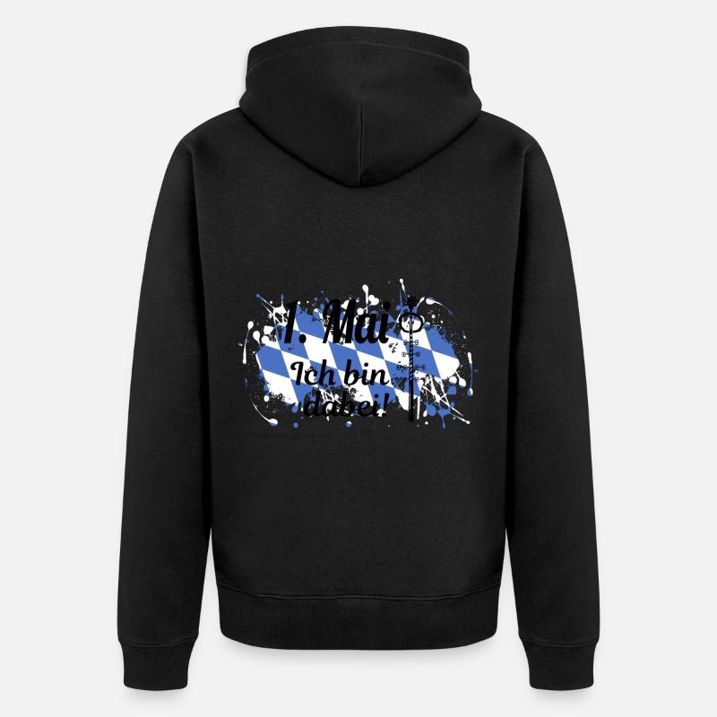 1. Mai - Ich bin dabei! - Unisex Premium Bio Zip Hoodie - Schwarz