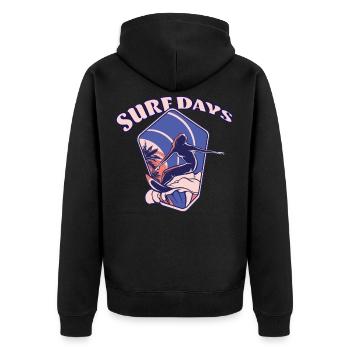 Surfer jours de surf - Veste à capuche bio Premium Unisexe - noir - Dos - Nico (187cm)