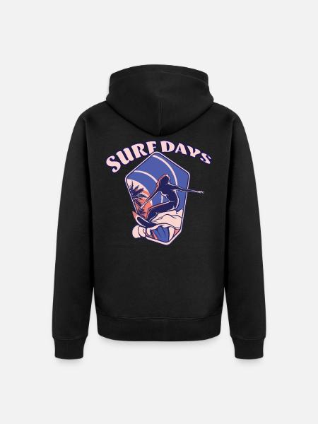 Surfer jours de surf - Veste à capuche bio Premium Unisexe - noir