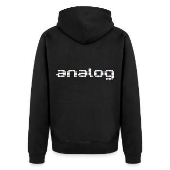 analogique 2 blanc - Veste à capuche bio Premium Unisexe - noir - Dos - Nico (187cm)