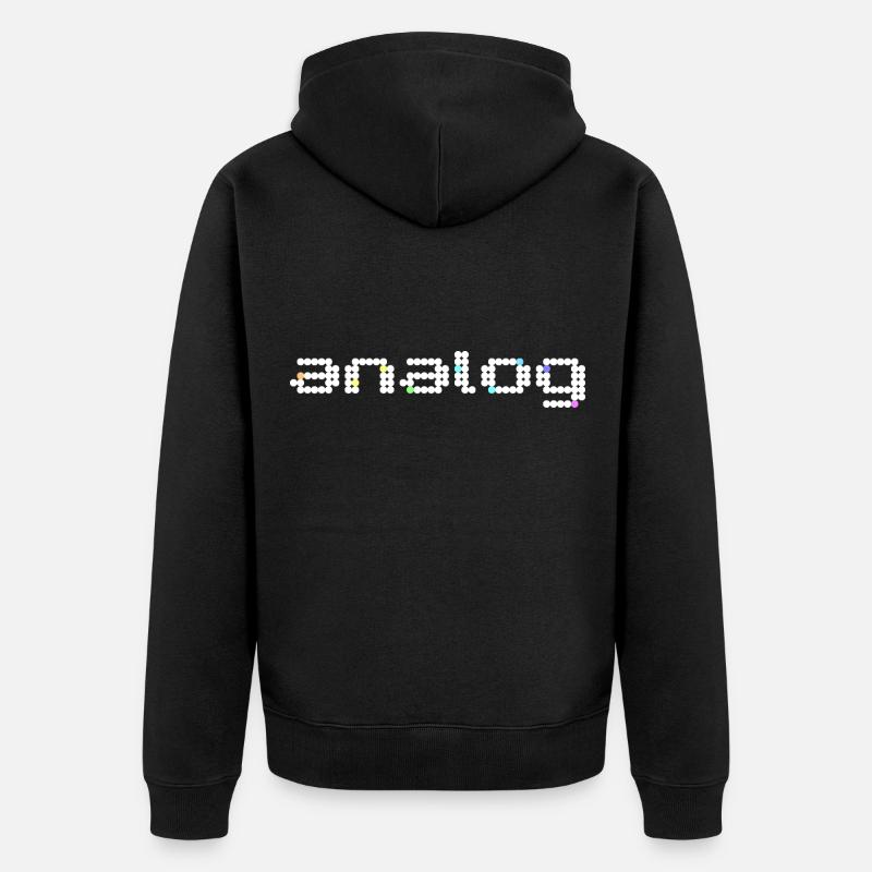 analog 2 white - Unisex Premium Bio Zip Hoodie - Schwarz