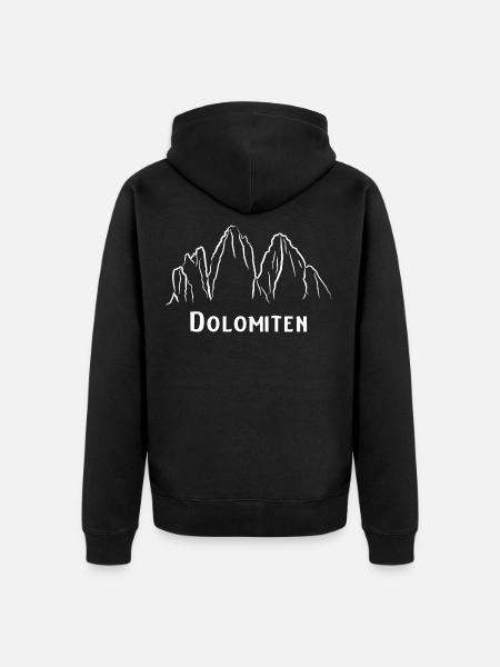 Dolomiten - Unisex Premium Bio Zip Hoodie - Schwarz