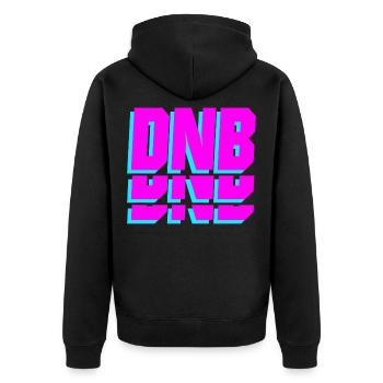 D ́N ́B - DNB - DRUM N'BASS - GIFT - Unisex Premium Organic Zip Hoodie - black - Back - Nico (187cm)