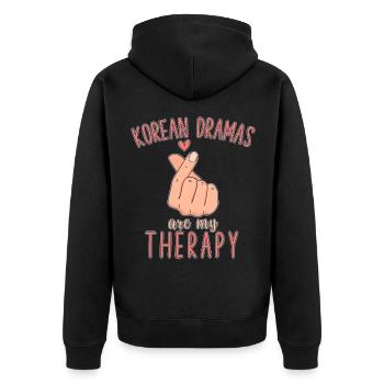 Les drames coréens sont ma thérapie Kdrama-Lieb - Veste à capuche bio Premium Unisexe - noir - Dos - Nico (187cm)