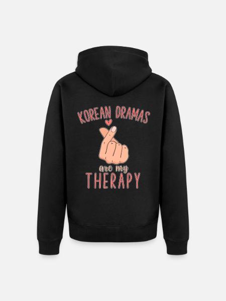 Les drames coréens sont ma thérapie Kdrama-Lieb - Veste à capuche bio Premium Unisexe - noir