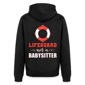 Rettungsschwimmer Kein Babysitter Meeresküste Mari - Unisex Premium Bio Zip Hoodie - Schwarz - Hinten - Nico (187cm)