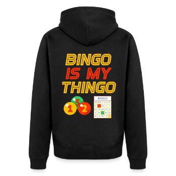 Bingo Is My Thingo Player Gambling Game Lotte - Unisex Premium Organic Zip Hoodie - black - Back - Nico (187cm)