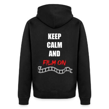 Keep Calm Film On Film Director Cinema Theater Film - Veste à capuche bio Premium Unisexe - noir - Dos - Nico (187cm)
