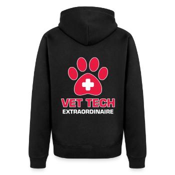 Vet Tech Extraordinaire Pet Medicine Fur Doctor G - Unisex Premium Organic Zip Hoodie - black - Back - Nico (187cm)