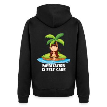 Bouddhisme La méditation est spirituelle pour prendre soin de soi - Veste à capuche bio Premium Unisexe - noir - Dos - Nico (187cm)
