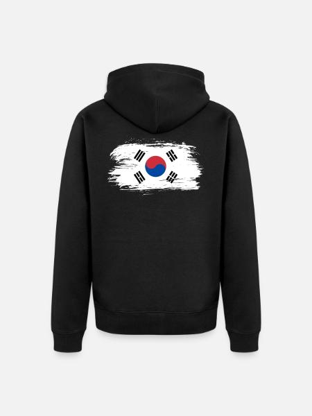 South Korea flag - Unisex Premium Organic Zip Hoodie - black