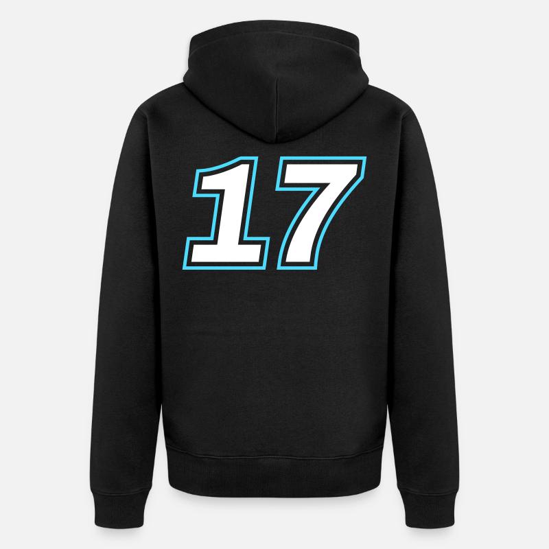 17 nombre symbole - Veste à capuche bio Premium Unisexe - noir