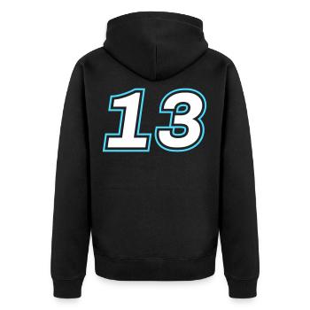 13 symbole de nombre - Veste à capuche bio Premium Unisexe - noir - Dos - Nico (187cm)