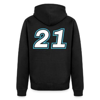 21 symbole de nombre - Veste à capuche bio Premium Unisexe - noir - Dos - Nico (187cm)