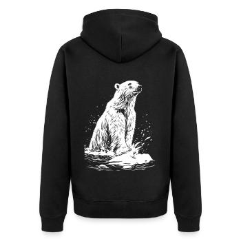 Polar bear - Unisex Premium Organic Zip Hoodie - black - Back - Nico (187cm)