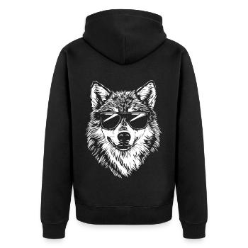 Cool Wolf Lunettes de soleil Été - Veste à capuche bio Premium Unisexe - noir - Dos - Nico (187cm)