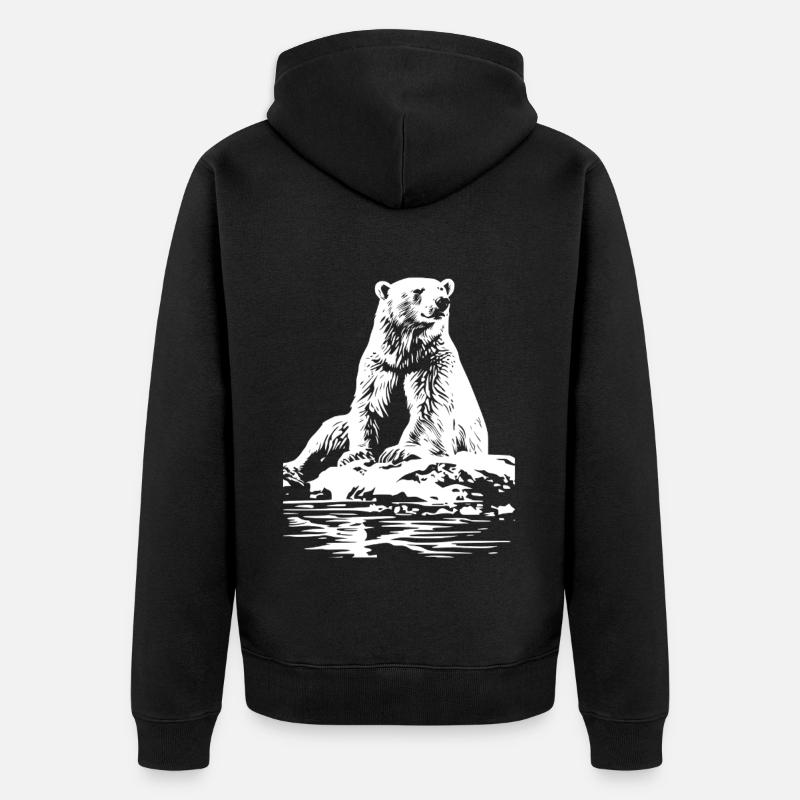 Ours polaire cool - Veste à capuche bio Premium Unisexe - noir