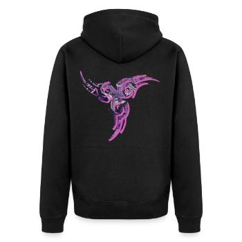 keltisches symbol e 75 - Unisex Premium Bio Zip Hoodie - Schwarz - Hinten - Nico (187cm)