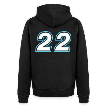 22 symbole de nombre - Veste à capuche bio Premium Unisexe - noir - Dos - Nico (187cm)