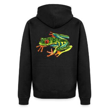 grenouille - Veste à capuche bio Premium Unisexe - noir - Dos - Nico (187cm)