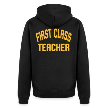 Enseignement de première classe - Veste à capuche bio Premium Unisexe - noir - Dos - Nico (187cm)