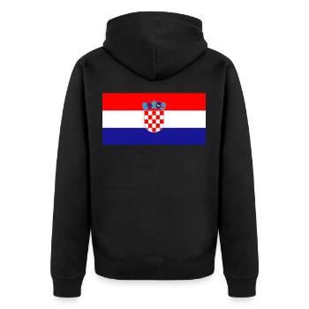 Kroatien - Unisex Premium Bio Zip Hoodie - Schwarz - Hinten - Nico (187cm)