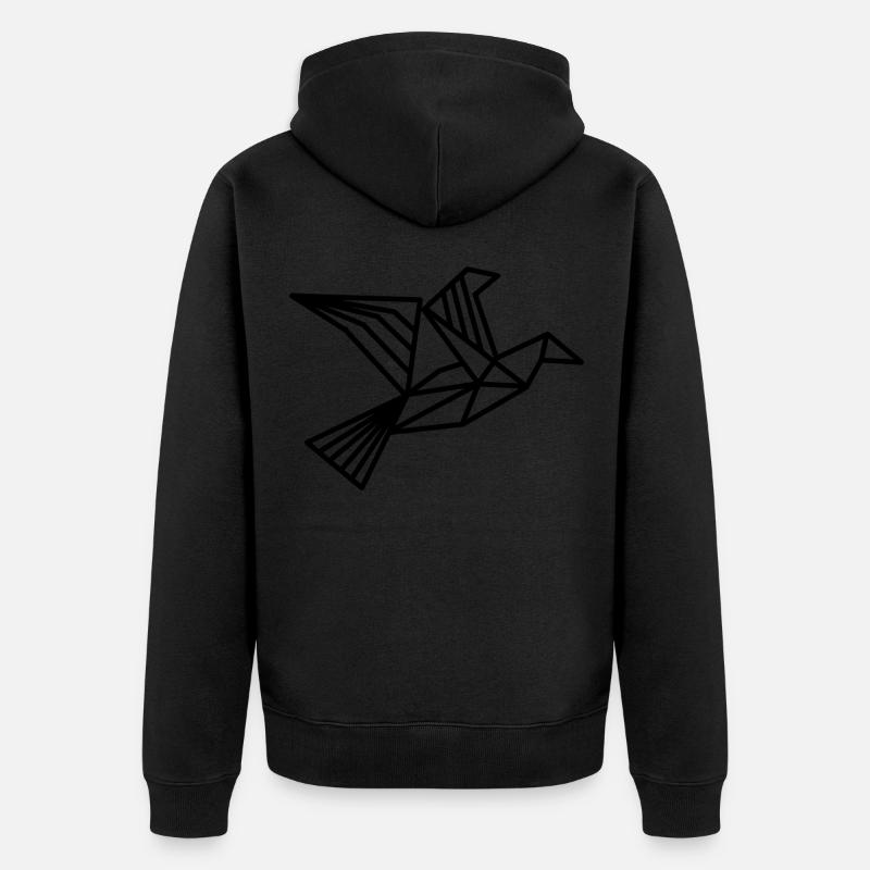 Lignes de géométrie Vogel - Veste à capuche bio Premium Unisexe - noir