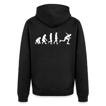 Eisschnelllauf Eisschnelllauf Skater Skate Evolution - Unisex Premium Bio Zip Hoodie - Schwarz - Hinten - Nico (187cm)