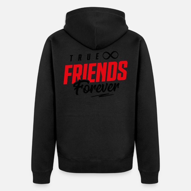 Freundschaft Beste Freunde - Unisex Premium Bio Zip Hoodie - Schwarz