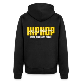 Hip Hop Culture - More Than Just Music - Unisex Premium Bio Zip Hoodie - Schwarz - Hinten - Nico (187cm)