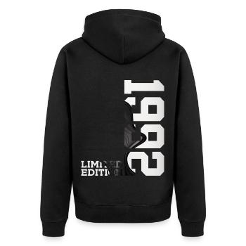 LIMITED EDITION 1992 34TH BIRTHDAY - Unisex Premium Organic Zip Hoodie - black - Back - Nico (187cm)