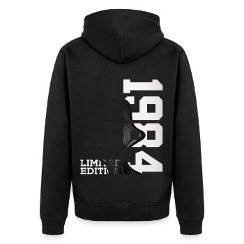 ÉDITION LIMITÉE 42E ANNIVERSAIRE 1984 - Veste à capuche bio Premium Unisexe - noir - Dos - Nico (187cm)