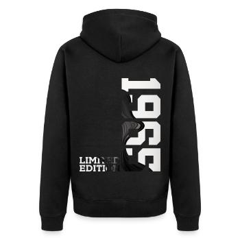 LIMITED EDITION 1965 61ST BIRTHDAY - Unisex Premium Organic Zip Hoodie - black - Back - Nico (187cm)