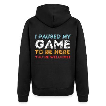 I Paused My Game To Be Here - Gamer Gaming Sort - Veste à capuche bio Premium Unisexe - noir - Dos - Nico (187cm)