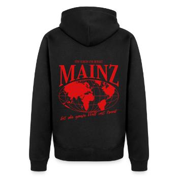 Mainz Home Pride Football Gift - Unisex Premium Organic Zip Hoodie - black - Back - Nico (187cm)