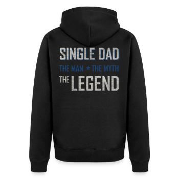 Single dad gift - Unisex Premium Organic Zip Hoodie - black - Back - Nico (187cm)