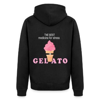 Le meilleur médicament contre le stress est la glace crémeuse m - Veste à capuche bio Premium Unisexe - noir - Dos - Nico (187cm)