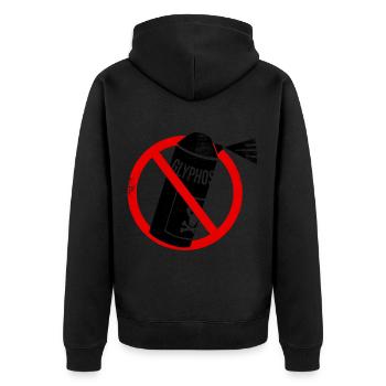 Stop Glyphosat - Unisex Premium Bio Zip Hoodie - Schwarz - Hinten - Nico (187cm)