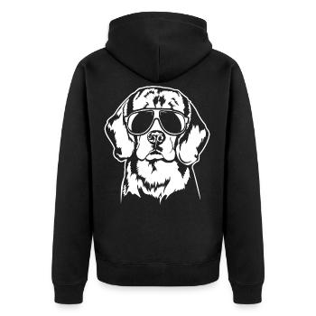Beagle cool Hund Hunde Portrait Wilsigns - Unisex Premium Bio Zip Hoodie - Schwarz - Hinten - Nico (187cm)