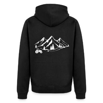 Montagne 1 et Agriculture - - Veste à capuche bio Premium Unisexe - noir - Dos - Nico (187cm)