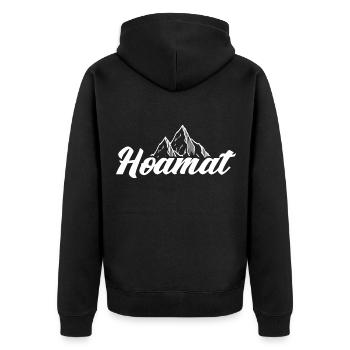 Hoamat - (b) - Unisex Premium Organic Zip Hoodie - black - Back - Nico (187cm)