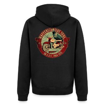 Simson SR 4-1/2 Star - Unisex Premium Bio Zip Hoodie - Schwarz - Hinten - Nico (187cm)
