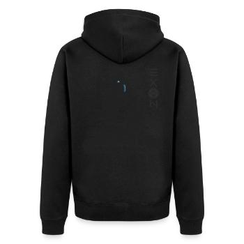 Shogun der Schmerzen Exon - Unisex Premium Bio Zip Hoodie - Schwarz - Hinten - Nico (187cm)