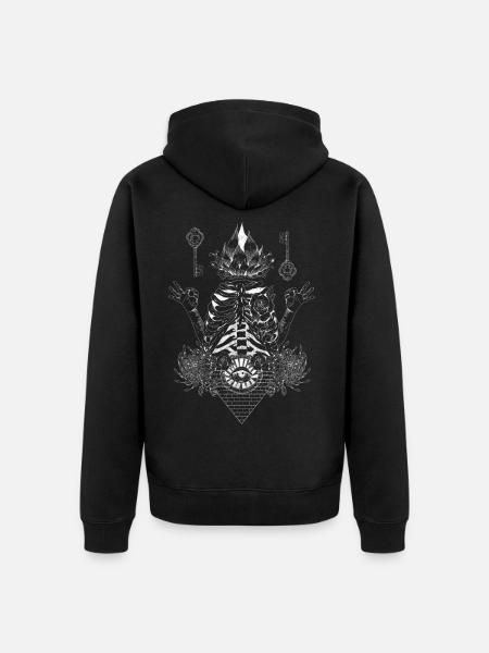 White illumination - Unisex Premium Organic Zip Hoodie - black
