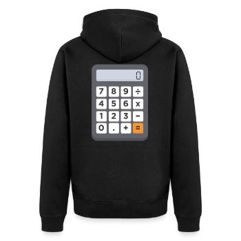 Maintenant, vous avez toujours votre calculatrice sur vous. - Veste à capuche bio Premium Unisexe - noir - Dos - Nico (187cm)