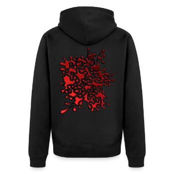 RF010REDUK - Unisex Premium Organic Zip Hoodie - black - Back - Nico (187cm)