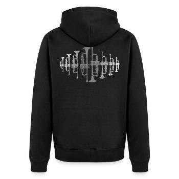 Trumpets design instruments music - Unisex Premium Organic Zip Hoodie - black - Back - Nico (187cm)