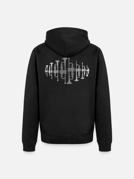 Trumpets design instruments music - Unisex Premium Organic Zip Hoodie - black